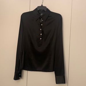 Versace satin black shirt for women size 46 eu